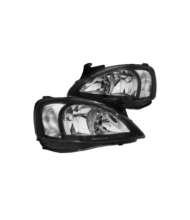 Μπροστινά Φανάρια Set Για Opel Corsa C 00-06 Μαύρα H7/H7 Depo