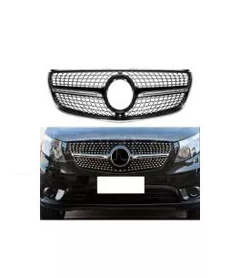 Μάσκα Για Mercedes-Benz Vito W447 14-19 Diamond Look Μαύρο/Χρώμιο 1 Τεμάχιο 