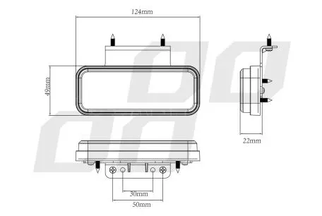 AMIO ΦΩΣ ΟΓΚΟΥ ΦΟΡΤΗΓΟΥ LED ΛΕΥΚΟ 10-30V 124x49x22mm ΑΔΙΑΒΡΟΧΟ OM-02-W AMIO 1ΤΕΜ. 02377/AM 