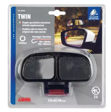 Lampa ΚΑΘΡΕΠΤΗΣ ΕΞΩΤΕΡΙΚΟΣ ΠΡΟΣΘΕΤΟΣ TWIN ΔΙΠΛΟΣ ΡΥΘΜΙΖΟΜΕΝΟΣ (ΚΑΤΑΛΛΗΛΟΣ ΓΙΑ ΣΧΟΛΗ ΟΔΗΓΩΝ) 135x70x45mm LAMPA - 1 ΤΕΜ L6556.6 