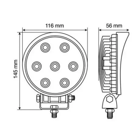 Lampa ΠΡΟΒΟΛΕΑΣ ΕΡΓΑΣΙΑΣ WL-1 21W 1400LMS 10/30V ΜΕ 7 LED 10-30V 6.000K (116x145x56mm) ΦΩΣ ΔΙΑΘΛΑΣΗΣ - 1ΤΕΜ. L7231.1 