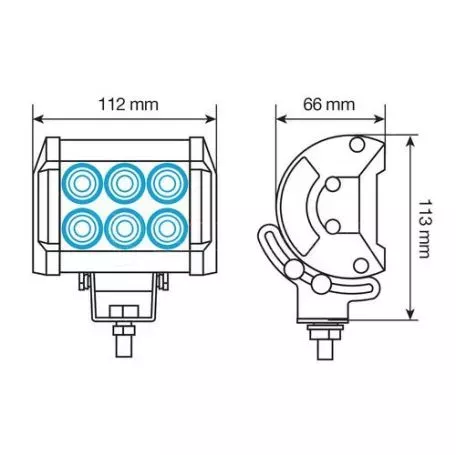 Lampa WL-6, βοηθητικό φως, 6 Cree Led - 9/32V - Λευκό (Ευρεία δέσμη) L7231.5 