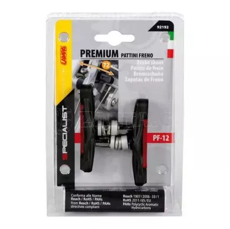 Lampa ΤΑΚΑΚΙΑ ΦΡΕΝΩΝ ΠΟΔΗΛΑΤΟΥ (CITY/MTB BIKE) PREMIUM 72mm PF-12 ΜΑΥΡΟ/ΚΟΚΚΙΝΟ 2ΤΕΜ. 9219.2-LB 