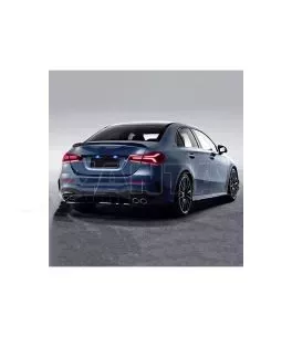 Diffuser Πίσω Προφυλακτήρα Για Mercedes-Benz A-Class W177 19+ Sedan Amg Look Με Μαύρες Μπούκες 