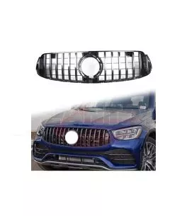 Μάσκα Για Mercedes-Benz GLC-Class X253 19+ Facelift GTR Panamericana Design Μαύρο/Χρώμιο 