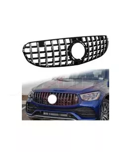 Μάσκα Για Mercedes-Benz GLC-Class X253 19+ Facelift GTR Panamericana Design Μαύρο/Χρώμιο 