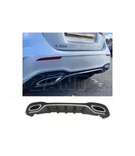 Diffuser Πίσω Προφυλακτήρα Για Mercedes-Benz A-Class W177 19+ Hatchback Amg Line Με Απολήξεις Χρωμίου 