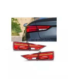 Πισινά Φανάρια Set Για Audi A3 8V 2013-2019 Sedan Led Bar Κόκκινο/Φιμέ 