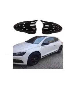 Καπάκια Καθρεφτών Για VW Scirocco 08-17, Eos 06-15, Passat CC 08-12, Jetta 10-18 Γυαλιστερό Μαύρο 2 Τεμάχια 