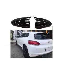 Καπάκια Καθρεφτών Για VW Scirocco 08-17, Eos 06-15, Passat CC 08-12, Jetta 10-18 Γυαλιστερό Μαύρο 2 Τεμάχια 