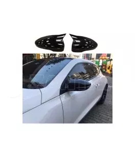Καπάκια Καθρεφτών Για VW Scirocco 08-17, Eos 06-15, Passat CC 08-12, Jetta 10-18 Γυαλιστερό Μαύρο 2 Τεμάχια 