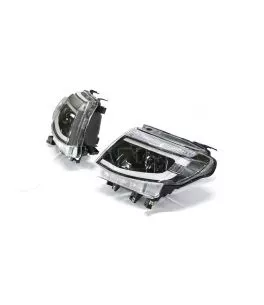 Μπροστινά Φανάρια Set Για Ford Ranger T6 2012-2015 DRL Dynamic Μαύρα Full Led Με Μοτέρ 