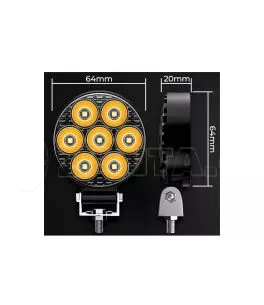 Προβολέας Εργασίας Στρόγγυλος Mini 7-Y LED 9-30 Volt 30W 2500lm 6000K LEDBAR-002 1 Τεμάχιο 