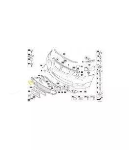 Κεντρική Σίτα Προφυλακτήρα Για Bmw 5 E60 03-10 M-Tech 1 Τεμάχιο 
