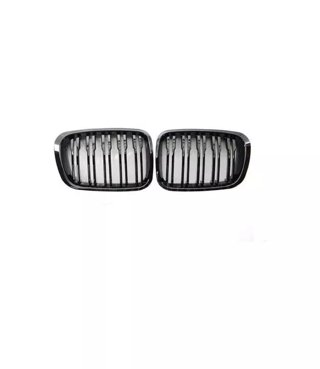 Καρδιές Μάσκας Για Bmw 3 E46 99-01 Sedan/Touring/Compact M4 Look Με Διπλή Γρίλια Μαύρο Γυαλιστερό 2 Τεμάχια