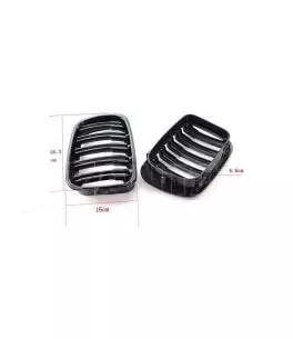 Καρδιές Μάσκας Για Bmw 3 E46 99-01 Sedan/Touring/Compact M4 Look Με Διπλή Γρίλια Μαύρο Γυαλιστερό 2 Τεμάχια 