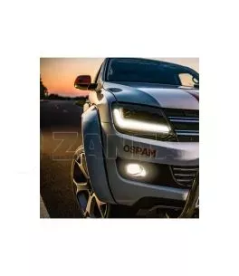 Μπροστινά Φανάρια Set Για Vw Amarok 2010+ DRL Full Led Halogen Version Μαύρα LEDHL107-BK RHD (Δεξιοτίμονα) Osram Ledriving 