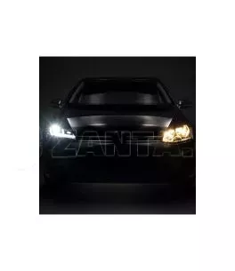 Μπροστινά Φανάρια Set Για Vw Golf VII (7) 12-17 DRL Full Led Halogen Version Black/Chrome LEDHL103-CM RHD (Δεξιοτίμονα) Osram Le 