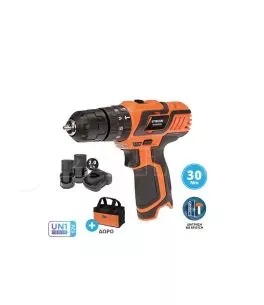 Δραπανοκατσάβιδο Κρουστικό Mini 12V + 2 Μπαταρίες 2.0Ah Με Φορτιστή Και Τσάντα Krausmann U71012-22S 