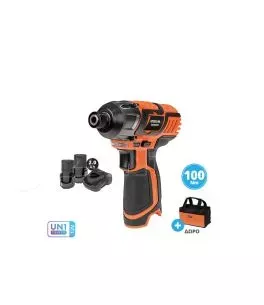 Παλμικό Κατσαβίδι Mini 12V + 2 Μπαταρίες 2.0Ah Με Φορτιστή Και Τσάντα Krausmann U73012-22S 