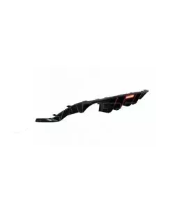 Diffuser Πίσω Προφυλακτήρα Για VW Golf VII (7.5) 17-20 Facelift R-Look Μαύρο Γυαλιστερό Με Led Στοπάκι 