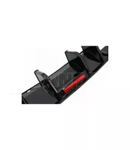 Diffuser Πίσω Προφυλακτήρα Για VW Golf VII (7.5) 17-20 Facelift R-Look Μαύρο Γυαλιστερό Με Led Στοπάκι 