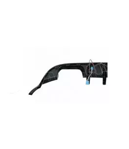 Diffuser Πίσω Προφυλακτήρα Για VW Golf VII (7.5) 17-20 Facelift R-Look Μαύρο Γυαλιστερό Με Led Στοπάκι 