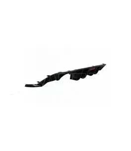 Diffuser Πίσω Προφυλακτήρα Για VW Golf VII (7.5) 17-20 Facelift R-Look Μαύρο Γυαλιστερό Με Led Στοπάκι 