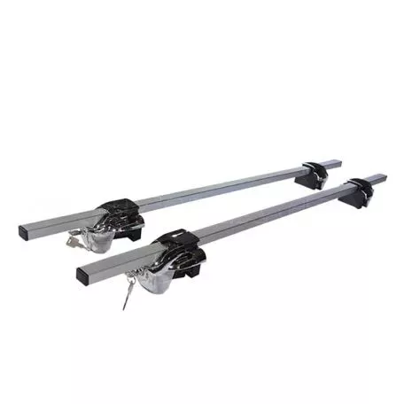 Μπάρες Οροφής Αλουμινίου Railing System 123cm Ασημί Με Ασημί Καπάκια (Hj-Rb013) 2 Τεμάχια 