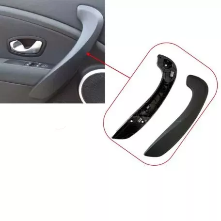 Χειρολαβές Πόρτας Εσωτερικές Για Renault Megane 3 09-17 / Fluence 09-15 Εμπρός Αριστερά & Δεξιά Σετ 4 Τεμαχίων Μαύρο 