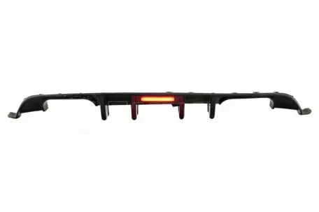 Diffuser Πίσω Προφυλακτήρα Για VW Golf VII (7.5) 17-20 Facelift R-Look Μαύρο Γυαλιστερό Με Led Στοπάκι 