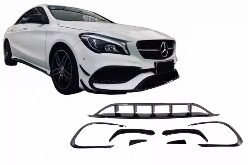 Splitters Μπροστινού Προφυλακτήρα Για Mercedes-Benz CLA W117 Facelift 16-18 Με Amg Line Προφυλακτήρα Piano Black 8 Τεμάχια