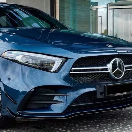 Splitters Μπροστινού Προφυλακτήρα Για Mercedes-Benz A-Class W177 19+ Amg Line Έκδοση Γυαλιστερό Μαύρο 7 Τεμάχια 