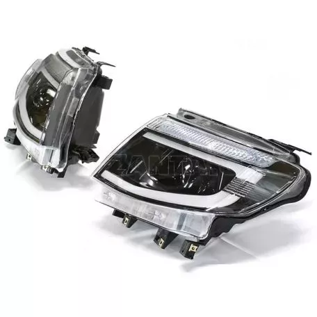 Μπροστινά Φανάρια Set Για Ford Ranger T6 2012-2015 DRL Dynamic Μαύρα Full Led Με Μοτέρ 