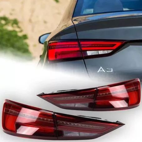 Πισινά Φανάρια Set Για Audi A3 8V 2013-2019 Sedan Led Bar Κόκκινο/Φιμέ 