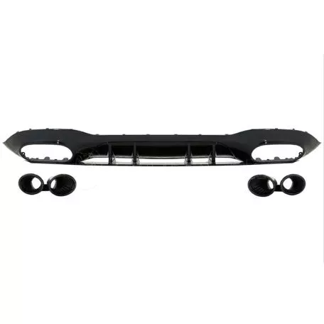 Diffuser Πίσω Προφυλακτήρα Για Mercedes-Benz A-Class W177 19+ Sedan Amg Look Με Μαύρες Μπούκες 