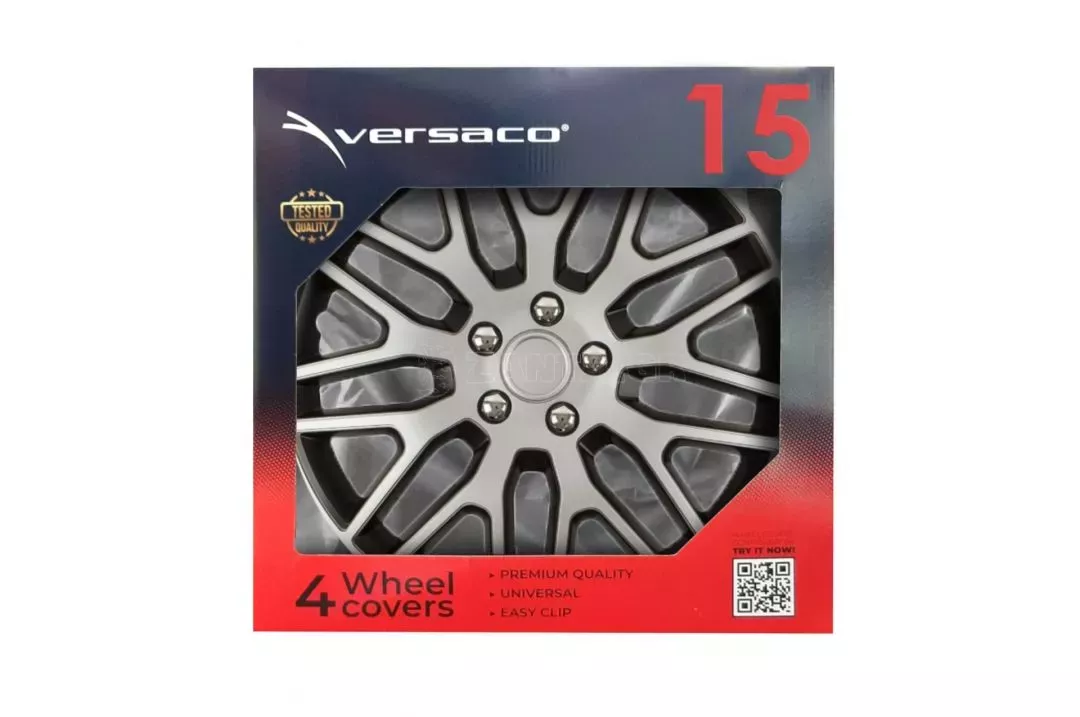 AMIO ΤΑΣΙ 15" DAKAR NC ΑΣΗΜΙ/ΜΑΥΡΟ - AMIO ΣΕΤ 4ΤΕΜ ΣΕ KOYTI 8507/AM