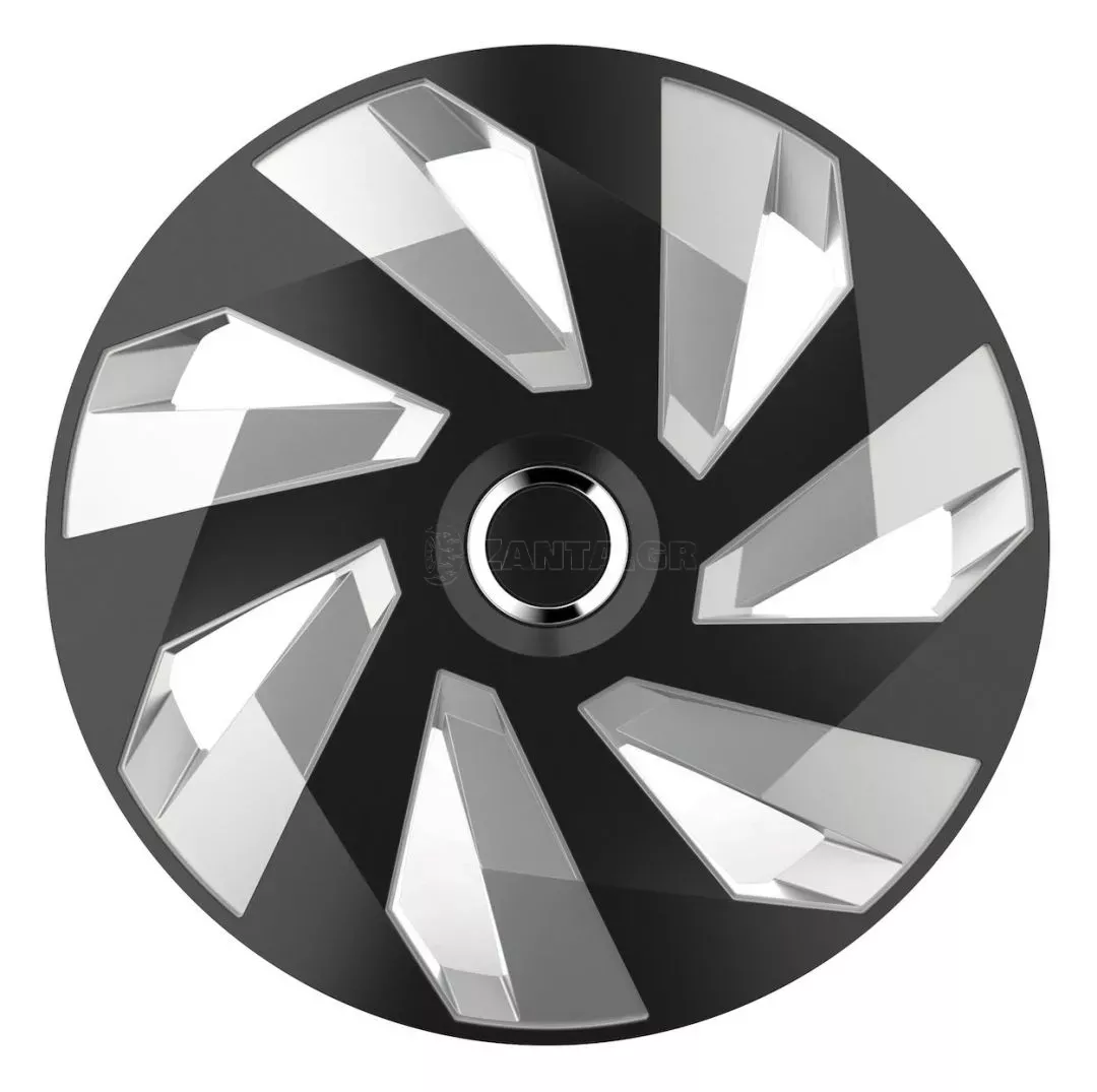 AMIO ΤΑΣΙ 16" HUBCAP VECTOR RC SILVER BLACK AMiO- 4 ΤΕΜ. 5247/AM