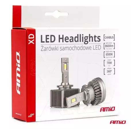 AMIO ΛΑΜΠΕΣ LED D8S 9>16V 70W 6.500K 8600lm (ΜΕ ΨΥΚΤΡΑ) XD SERIES ΑΜΙΟ - 2 ΤΕΜ. 03315/AM 