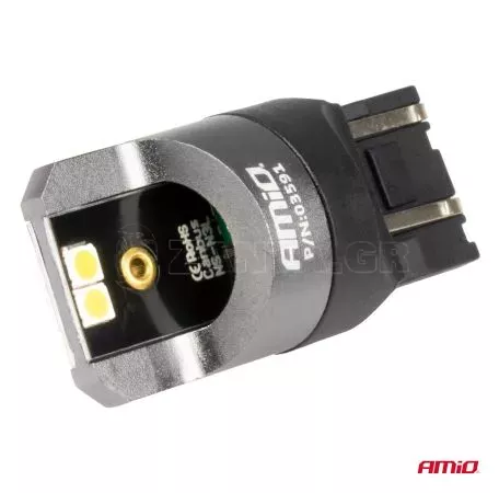 AMIO ΛΑΜΠΑΚΙΑ W21/5W 7443 12/24V 6.000K 4xSMD LED CAN-BUS ΛΕΥΚΟ PRO SERIES AMIO - 2 Τεμ. 03591/AM 