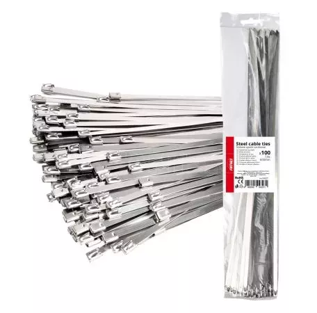 AMIO ΔΕΜΑΤΙΚΑ/ΔΕΤΙΚΑ ΚΑΛΩΔΙΩΝ TIE WRAP (ΤΑΙΡΑΠ) ΜΕΤΑΛΛΙΚΑ 7,9 x 600mm ΑΜΙΟ - 100 ΤΕΜ. 04327/AM 