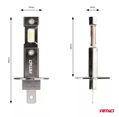 AMIO ΛΑΜΠΕΣ LED H1 12V 60W 6.000K 5.600lm +400% CAN-BUS HYBRID SERIES AMIO - 2 τεμ. 04112/AM 