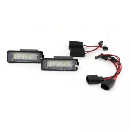 Πλαφονιέρα πίσω πινακίδας για Vw Golf 5,6,7 CANBUS / Polo 6R / Passat 3C CC / με 18 φωτεινά led, 76x27 mm - 2 τμχ. 