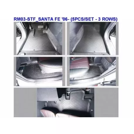 Πατάκια Αυτοκινήτου Από Λάστιχο Για Hyundai Santa Fe 2006-2012 5 Τεμάχια 