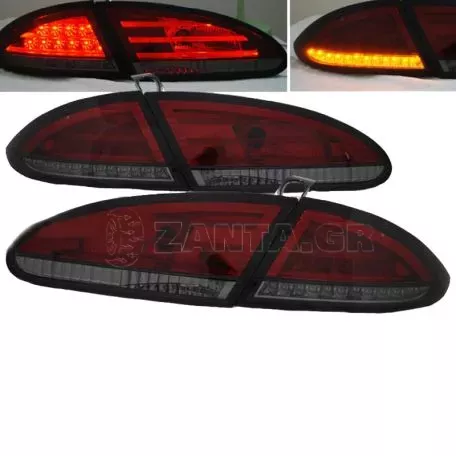 Πισινά Φανάρια Set Για Seat Leon 1P 05-09 Led Κόκκινο/Φιμέ Sonar 