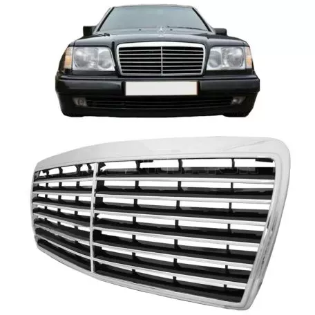 Μάσκα Για Mercedes-Benz E-Class W124 93-95 Avantgarde Χρώμιο/Μαύρο 1 Τεμάχιο 