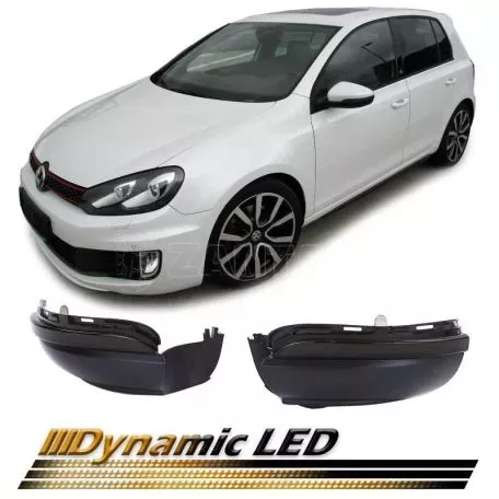 Φλας Καθρέπτη Για Vw Golf 6 VI 08-12 / Touran 10-15 Dynamic Led Canbus Φιμέ 2 Τεμάχια 