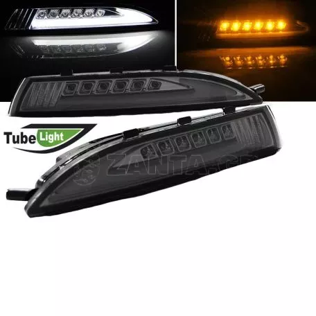 Μπροστινά Φλας Για Vw Scirroco 08-14 Led Tube & DRL Smoke 2 Τεμάχια Reliable Auto Parts 