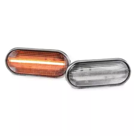 Πλαϊνά Φλας Φτερού Για VW Golf/ Vento/Bora/ Passat/ Polo/Transporter/ Seat Toledo/Leon/ Ibiza/Cordoba/ Alhambra/ Led Dynamic White 2 Τεμάχια 