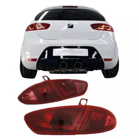 Πισινά Φανάρια Set Για Seat Leon 1P 09-12 Facelift Led Bar Κόκκινο Depo 